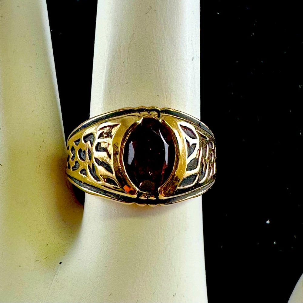 14KT Gold EP 1CT dark amethyst ring by Esposito